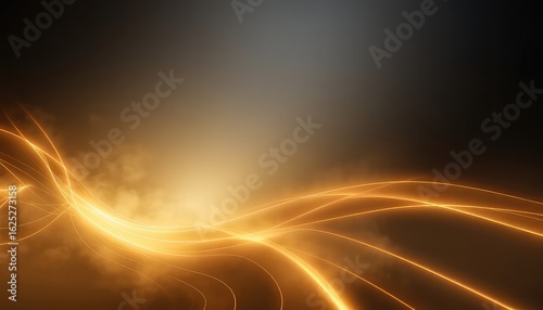 Abstract flowing luminous energy lines on a dark background create a futuristic and dynamic visual effect