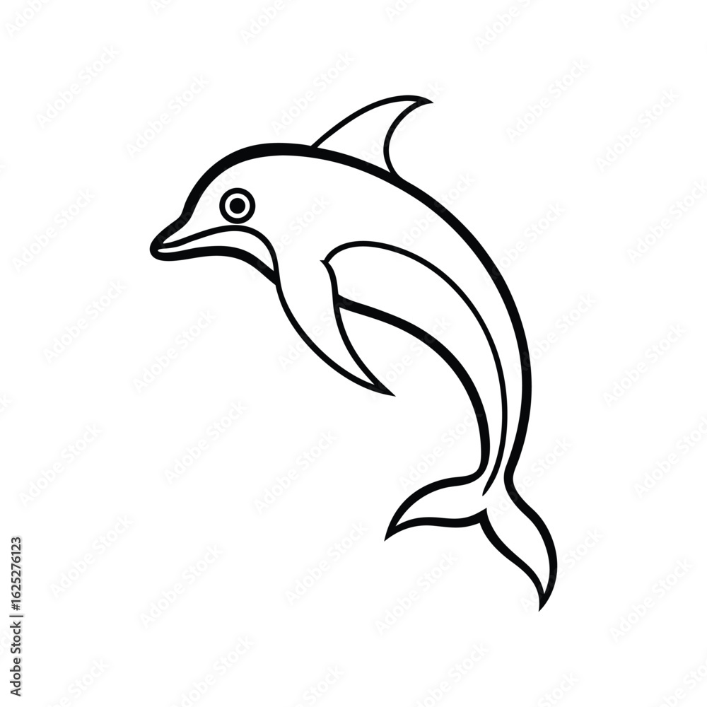 Naklejka premium tribal dolphin line art