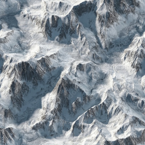 Seamless texture of snow-covered mountain slopes adding realism to winter scenes