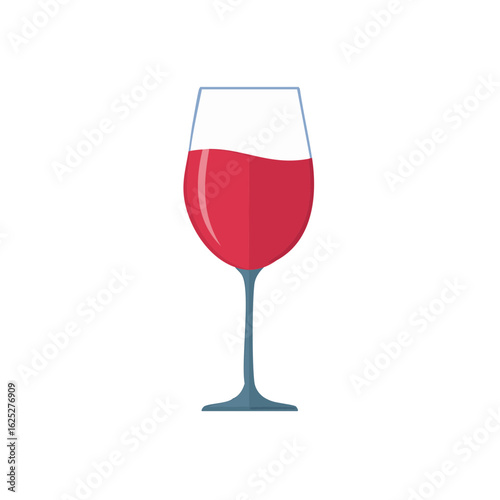 Glass of Red Wine Icon Isolated on a Transparent Background 