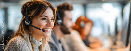 The engaged call center team providing exceptional customer service at work.