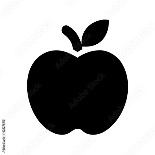 Apple icon Design Template. Illustration vector graphic. simple black glyph icon isolated on white background. Perfect for your web site design, logo, symbols of restaurants, cafe