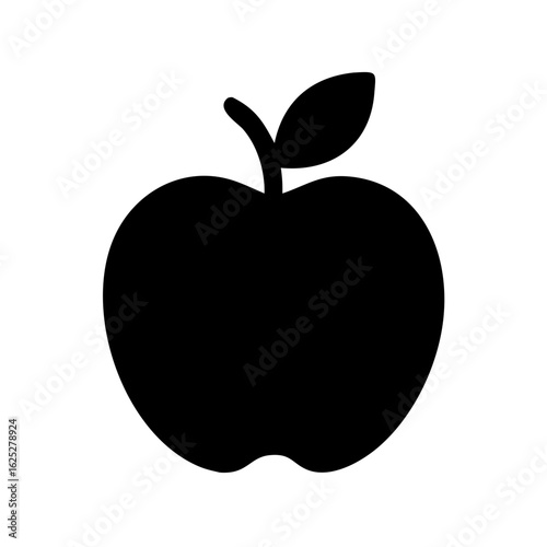 Apple icon Design Template. Illustration vector graphic. simple black glyph icon isolated on white background. Perfect for your web site design, logo, symbols of restaurants, cafe