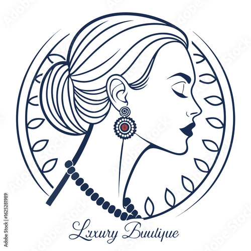 Elegant Woman Silhouette with Jewelry

