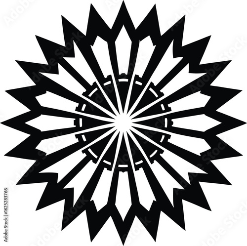 Intricate Geometric Mandala Design in Black and White new 2025 trendy mandala silhouette in white background