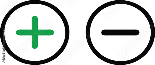 Plus and minus sign set. Vector illustration
