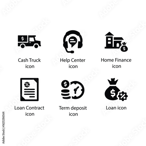 Cash Truck, Help Center, Home Finance, Loan Contract, Term deposit, Loan, icon
