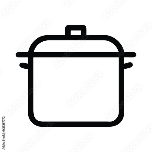 Simple cooking pot with lid line icon