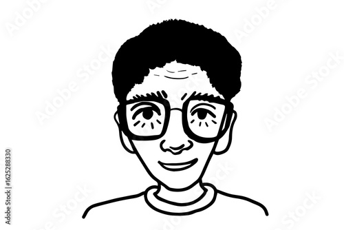 The boy with glasses