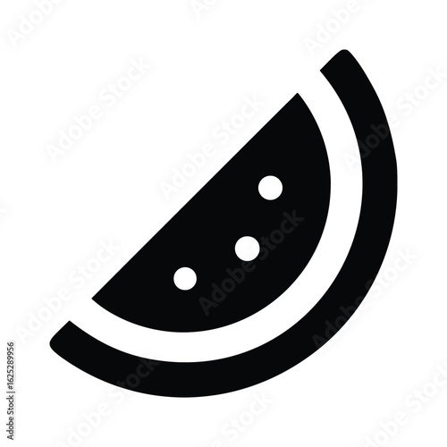 Simple watermelon fruit slice glyph icon