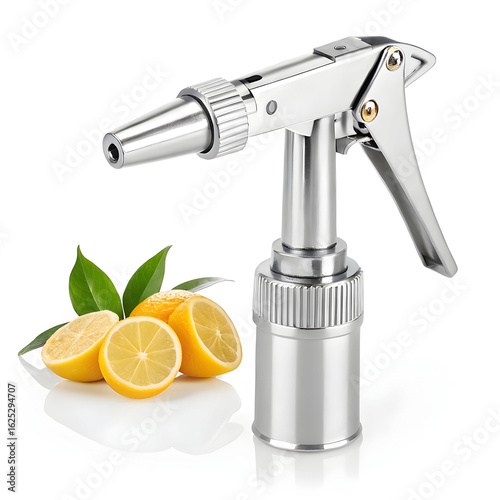 A manual citrus sprayer nozzle designed to extract and spray fresh juice directly from citrus fruits,