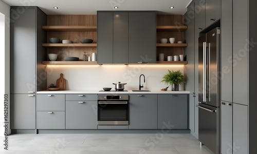 Contemporary Interior of a Functional Modern Kitchen