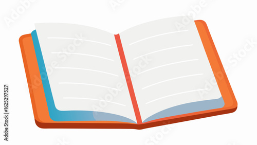 Open book with blank pages and orange cover