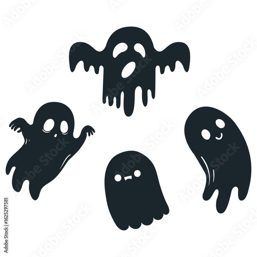 set of halloween ghost
