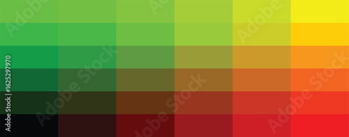 Set of color palette guide. Palette of color swatches for web. RGB color model vectors. Colorful trendy color palettes flat template.