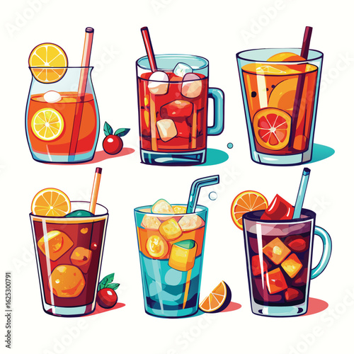 Refreshing beverages with citrus and ice drinks refreshment
