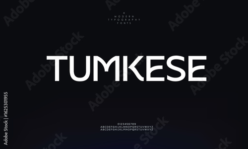 Tumkese Minimal font creative classy alphabet. Typography minimalistic font . vector illustration