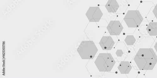 Abstract geometric shapes and hexagon pattern background for medicine, chemistry, science and technology concept design. Vector hexagons pattern for Medical, technology or science design.