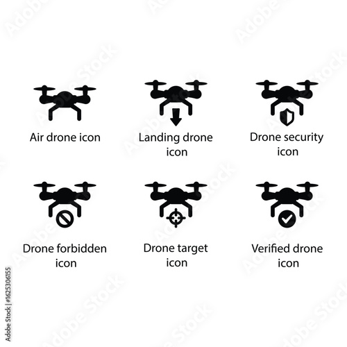 Air, Landing, security, forbidden, target, Verified, drone icon