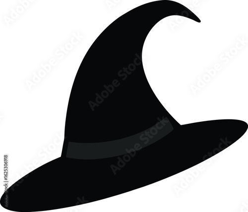 black witch hat silhouette on white background