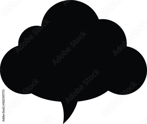 black cloud silhouette on white background