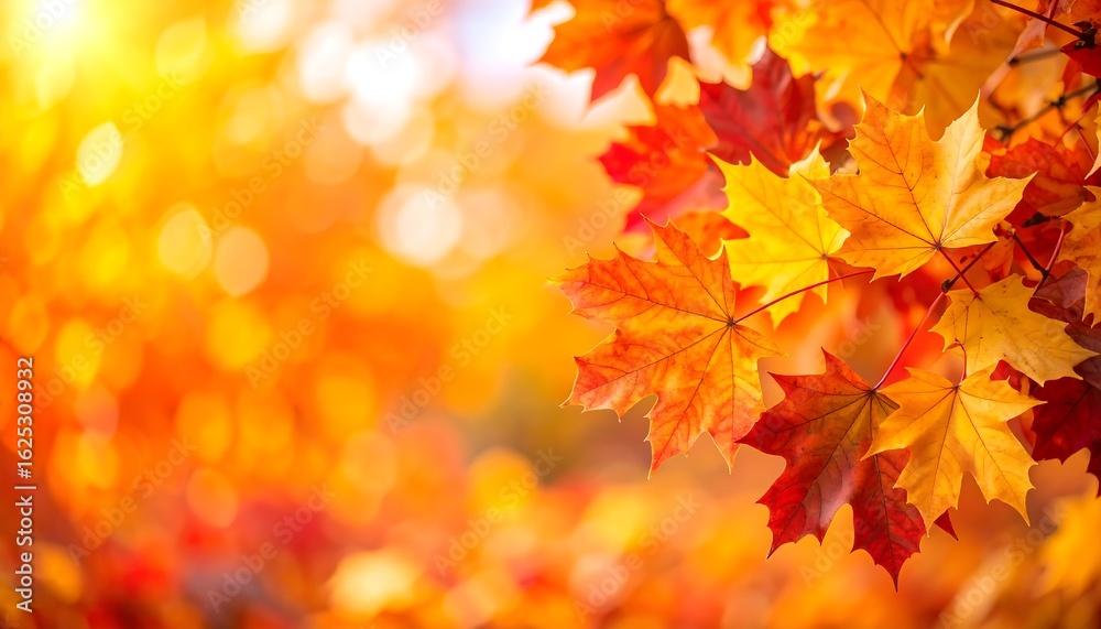 Vibrant Autumn Maple Leaves Displaying Rich Hues of Red, Orange, and Yellow in Sunlight Vibrant Autumn Maple Leaves Displaying Rich Hues of Red, Orange, and Yellow in Sunlight