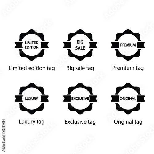Limited edition, Big sale, Premium, Luxury, Exclusive, Original, icon