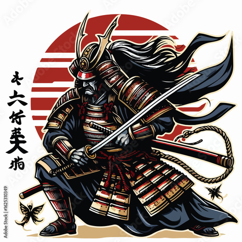 vector image of japanese samurai warrior