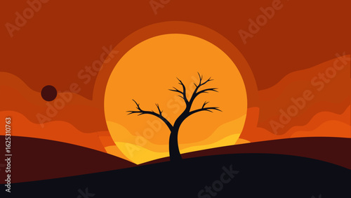 silhouette of a tree