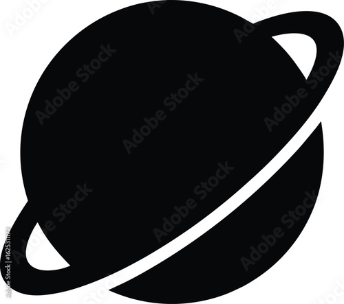 black planet silhouette on white background