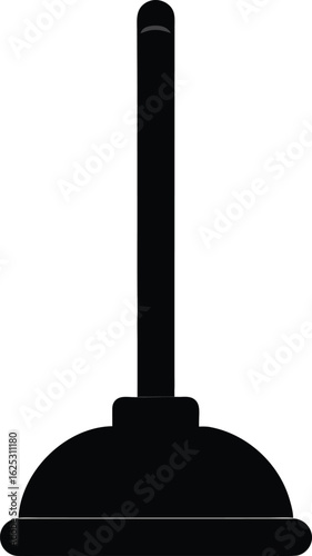 black plunger silhouette on white background