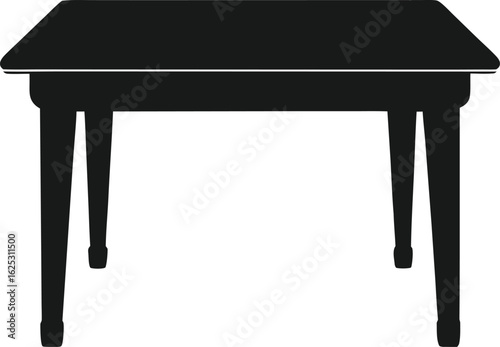black table silhouette on white background