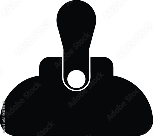 black toggle on silhouette on white background