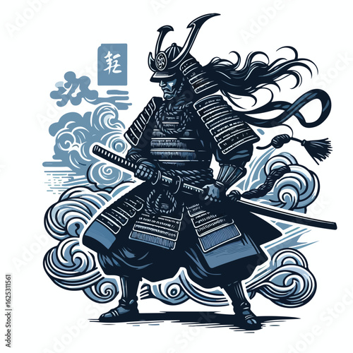 vector image of japanese samurai warrior