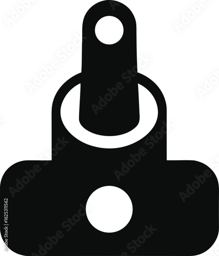 black toggle switch silhouette on white background