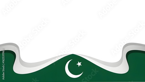 14 August Pakistan Independence Day Background with Decorative Bottom Border and White Empty Space for Text – Patriotic Design Template