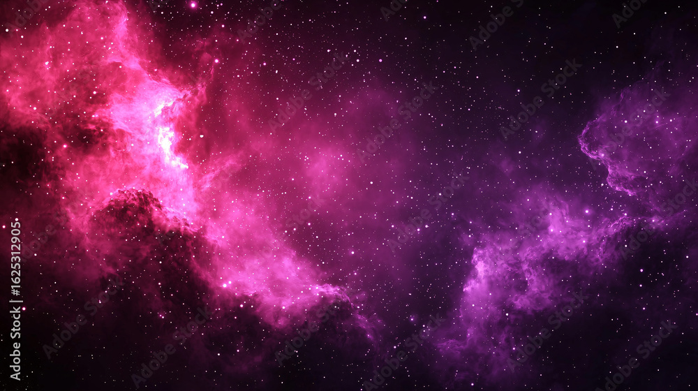 Fototapeta premium Pink and Purple Cosmic Nebula Space Background