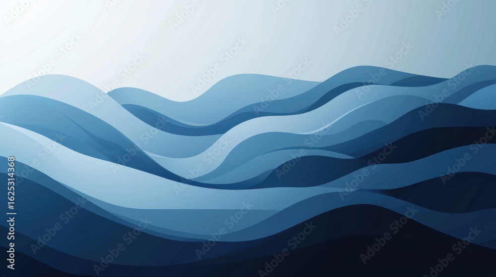 Fototapeta premium Muted blue layered vector art, bold and dynamic, for software developers