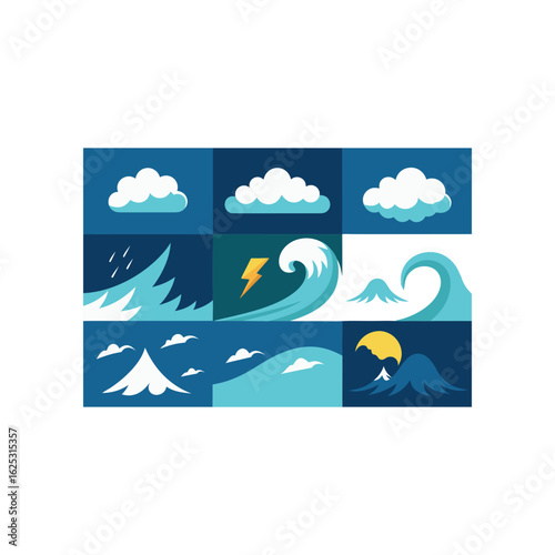  different ocean storm set   