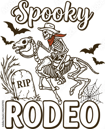 spooky rodeo Halloween clipart 