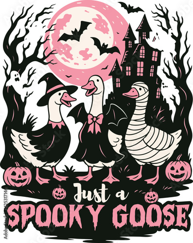 Just a spooky goose Halloween clipart