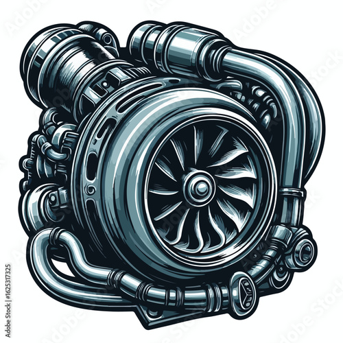 Cool car turbo vector image
