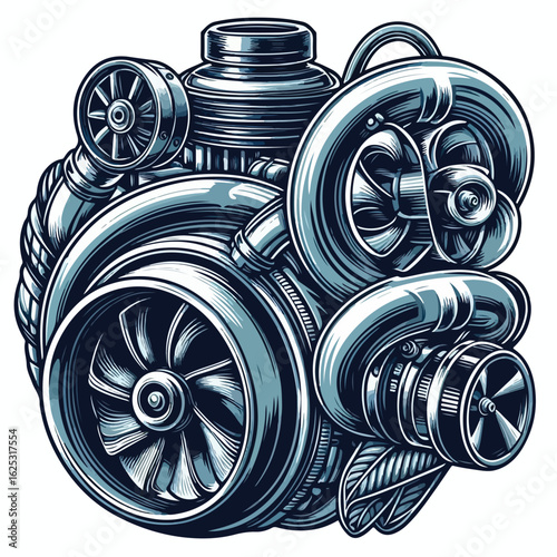 Cool car turbo vector image