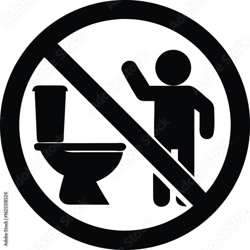 Vector illustration of no toilet sign isolated