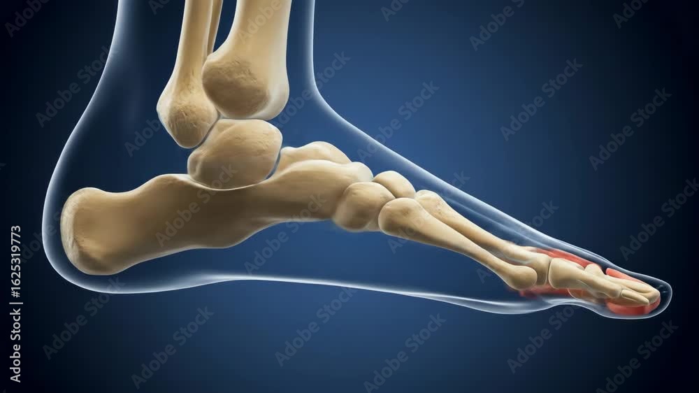 Right Cavoid Foot Human Foot Anatomy: Cuboid Bone and Ligaments - A detailed 3D video of ...