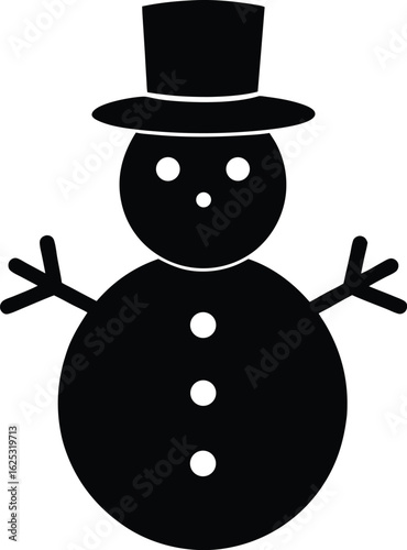 Snowman Silhouette Icon