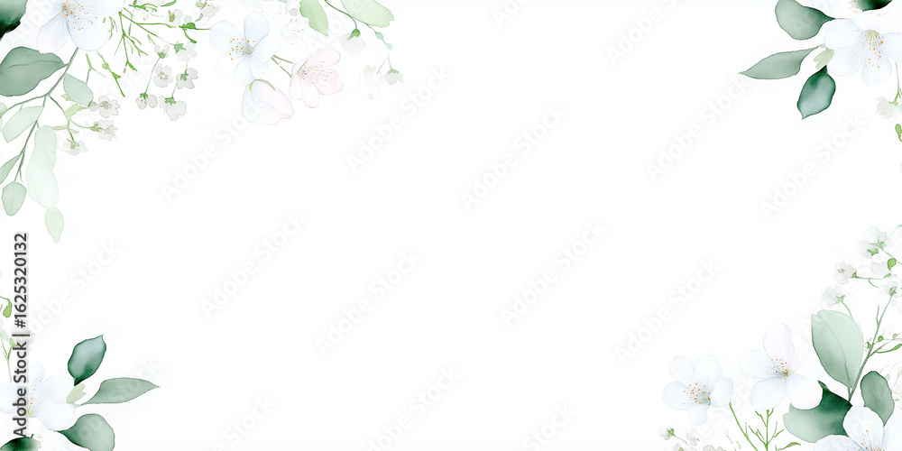 Naklejka premium 柔らかな花柄グラデーション ─ たっぷり余白の背景素材