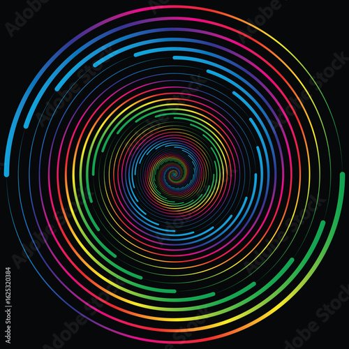 Abstract line circular round spiral shapes, Spiral vortex, vector illustration 