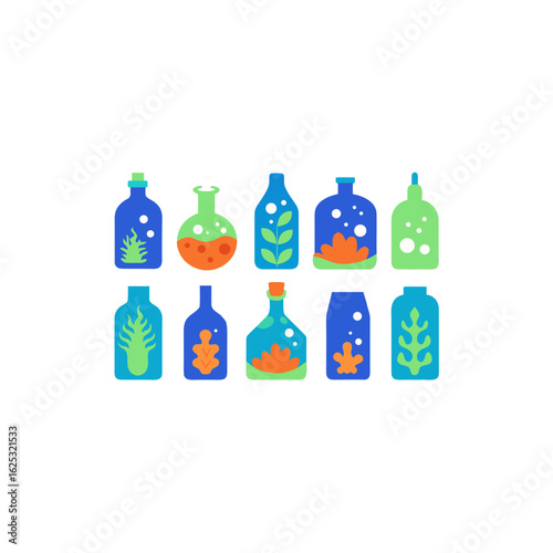  different aquatic bottle garden set 