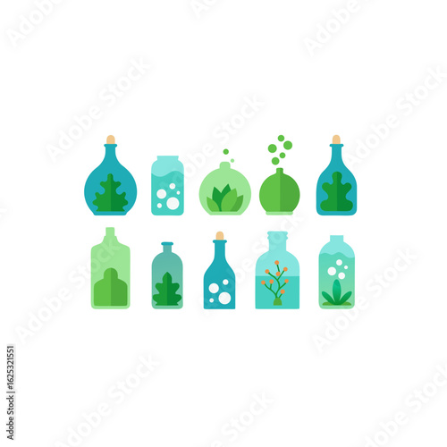  different aquatic bottle garden set 